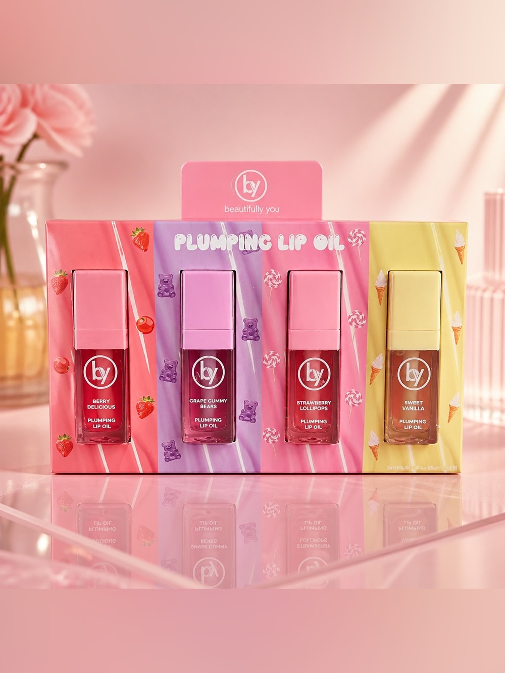 Beautifully You Plumping Lip Oil 4-Piece Set New Gift Set
